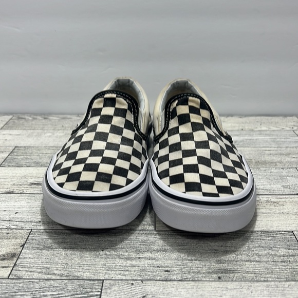 Vans Classic Unisex Size 4.5 US Slip On Checkerboard Canvas White Black Shoes - Picture 9 of 16